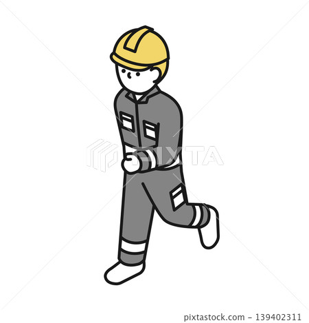 等距插畫:奔跑的工人 等距插畫:奔跑的工人 139402311