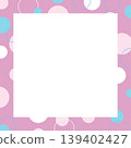 Pink square frames with circle patterns for background, wallpaper, backdrop, card print, dot banner, ad template, poster, postcard, decorations, book cover design, sticky note, notepads, memo note 139402427