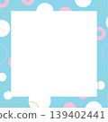 Blue square frames with circle patterns for background, wallpaper, backdrop, card print, dot banner, ad template, poster, postcard, decorations, book cover design, sticky note, notepads, memo note 139402441