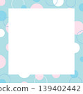 Blue square frames with circle patterns for background, wallpaper, backdrop, card print, dot banner, ad template, poster, postcard, decorations, book cover design, sticky note, notepads, memo note 139402442