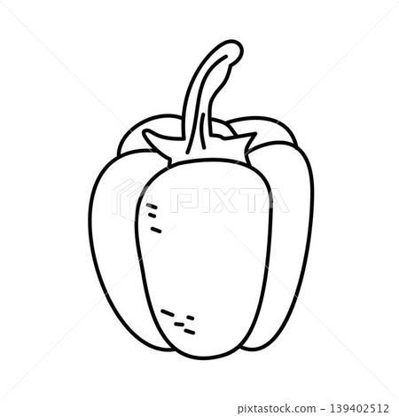 bell pepper outline vegetable bell pepper outline vegetable 139402512