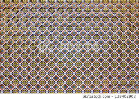 Mexican Ceramic Mosaic Wall. Tile Background Mexican Ceramic Mosaic Wall. Tile Background 139402908