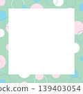 Green square frames with circle patterns for background, wallpaper, backdrop, card print, dot banner, ad template, poster, postcard, decorations, book cover design, sticky note, notepads, memo note 139403054