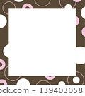 Brown square frames with circle patterns for background, wallpaper, backdrop, card print, dot banner, ad template, poster, postcard, decorations, book cover design, sticky note, notepads, memo note 139403058