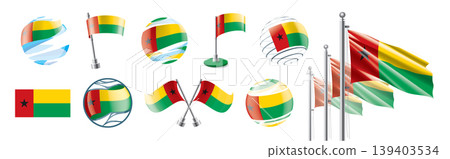 A set of vector Guinea Bissau flags of different designs 139403534