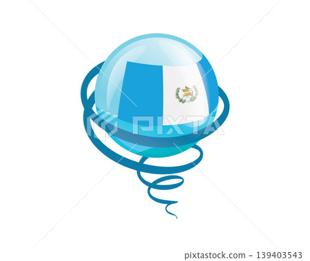 Stylish international icon showcasing Guatemalan flag within reflective globe design Stylish international icon showcasing Guatemalan flag within reflective globe design 139403543