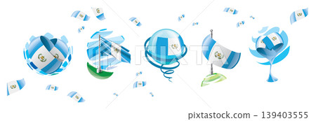Vector set of the Guatemalan flag in various creative designs Vector set of the Guatemalan flag in various creative designs 139403555