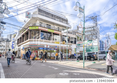 Urban landscape of Ota Ward, Tokyo: Shimomaruko Shopping Street and the area around Shimomaruko Station Urban landscape of Ota Ward, Tokyo: Shimomaruko Shopping Street and the area around Shimomaruko Station 139403664