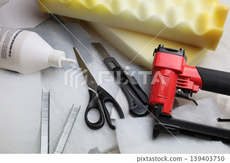 Essential Tools and Foam for Your Upholstery Projects and More Essential Tools and Foam for Your Upholstery Projects and More 139403750