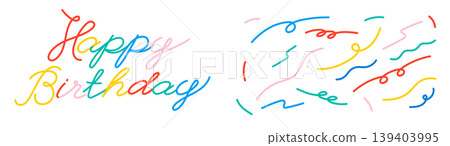colorful handwriting script Happy birthday colorful handwriting script Happy birthday 139403995