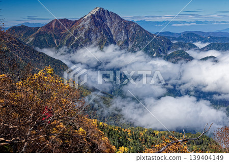 Mount Kai-Komagatake as seen from Mount Jizodake in the Southern Alps, Houou Sanzan. Mount Kai-Komagatake as seen from Mount Jizodake in the Southern Alps, Houou Sanzan. 139404149