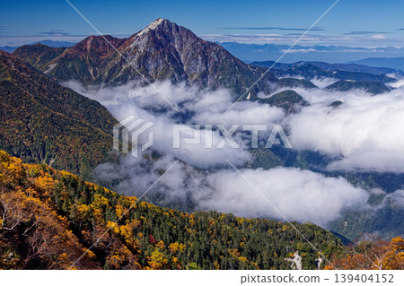 Mount Kai-Komagatake as seen from Mount Jizodake in the Southern Alps, Houou Sanzan. Mount Kai-Komagatake as seen from Mount Jizodake in the Southern Alps, Houou Sanzan. 139404152
