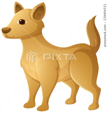 Vector Illustration of a Standing Tan Dog Chinese Zodiac Sign 139404331