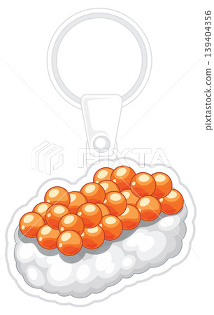 Vector Illustration of a Salmon Roe Sushi Keychain on White Background Vector Illustration of a Salmon Roe Sushi Keychain on White Background 139404356