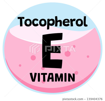 Vitamin E Tocopherol Icon in Flat Vector Style Vitamin E Tocopherol Icon in Flat Vector Style 139404376