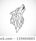 Geometric wolf head in low 139404665