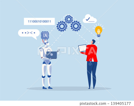 Businessman use technology with lightbulb idea to ai Artificial Intelligence. or processing chip into human brain with Light bulb development innovation concept vector Businessman use technology with lightbulb idea to ai Artificial Intelligence. or processing chip into human brain with Light bulb development innovation concept vector 139405177