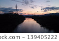 Sunsets reflected on the river 139405222