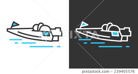 Simple icon for boat racing 139405576