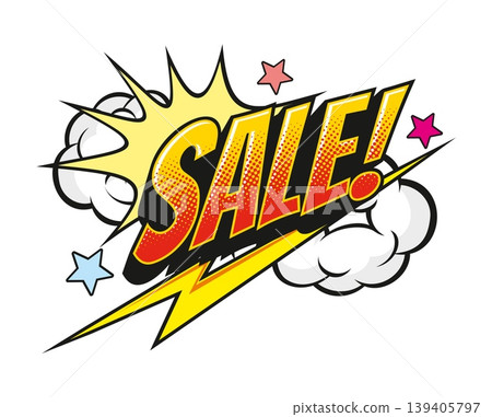 Sale Sale comic sound effect speech bubble sticker. Sale offer exclamation bubble effect, discount comic speech balloon vector sticker. Sale sound pop art tag with typography and explosion effect Sale Sale comic sound effect speech bubble sticker. Sale offer exclamation bubble effect, discount comic speech balloon vector sticker. Sale sound pop art tag with typography and explosion effect 139405797