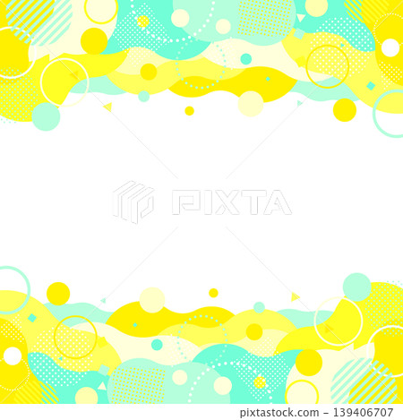 Bright and pop abstract frame in yellow and light blue, 3_square Bright and pop abstract frame in yellow and light blue, 3_square 139406707