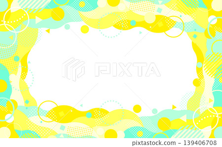 A bright and poppy abstract frame in yellow and light blue (horizontal) A bright and poppy abstract frame in yellow and light blue (horizontal) 139406708