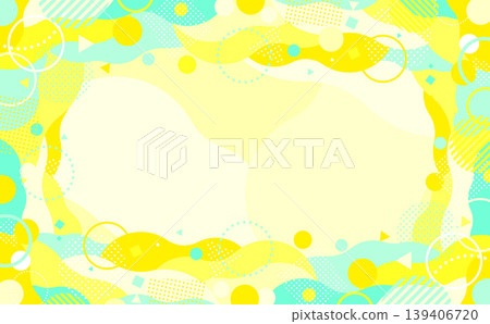 明亮活潑的黃色和淺藍色抽象邊框和背景(4_horizontal) 明亮活潑的黃色和淺藍色抽象邊框和背景(4_horizontal) 139406720