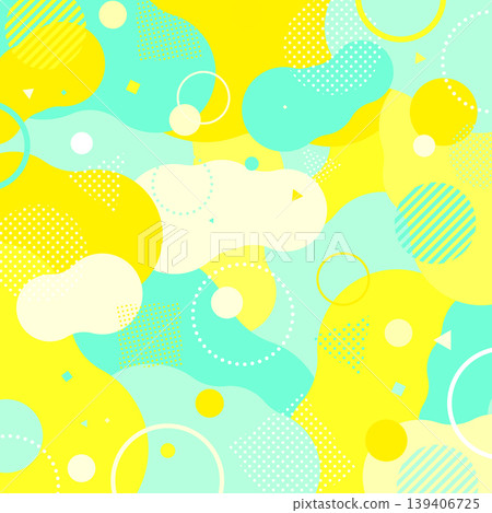 Bright and poppy abstract background in yellow and light blue - square 139406725