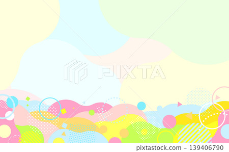 色彩繽紛的波普抽象邊框和背景 2_水平 139406790