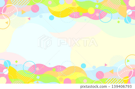 色彩繽紛的波普抽象邊框和背景 3_水平 色彩繽紛的波普抽象邊框和背景 3_水平 139406793