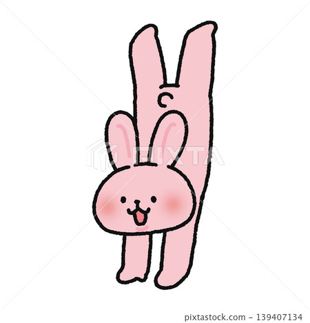 一隻可愛的兔子在做倒立 一隻可愛的兔子在做倒立 139407134