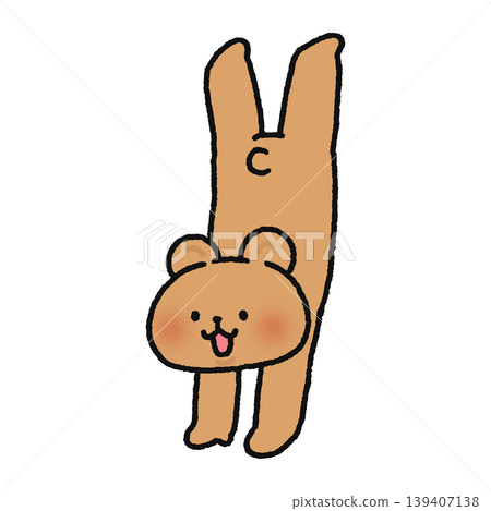 一隻可愛的熊在做倒立 一隻可愛的熊在做倒立 139407138
