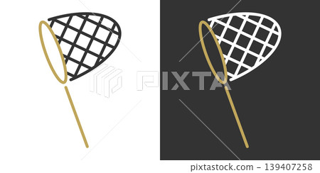 Simple insect catching net icon 139407258