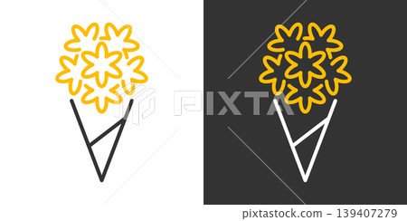 一個簡單的花束圖標 一個簡單的花束圖標 139407279