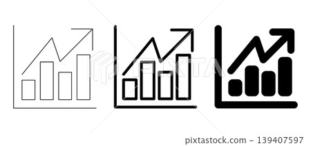 Business graph and chart vector set. Minimalist icons for data analysis and financial growth Business graph and chart vector set. Minimalist icons for data analysis and financial growth 139407597