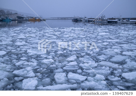 drift ice that has surged into the bay drift ice that has surged into the bay 139407629