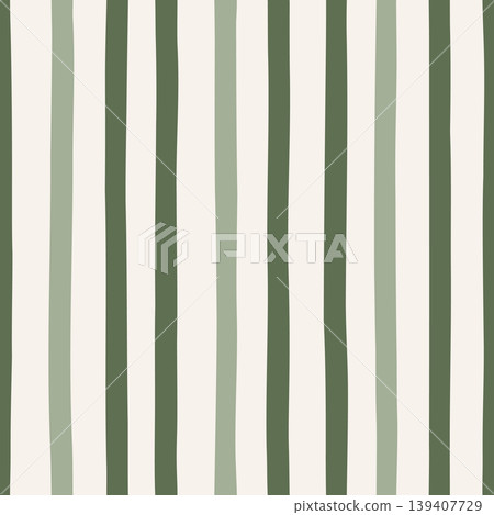 Hand drawn irregular vertical stripe seamless pattern in olive and beige natural textile style Hand drawn irregular vertical stripe seamless pattern in olive and beige natural textile style 139407729