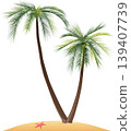 Palm tree on a beach stock illustration 139407739