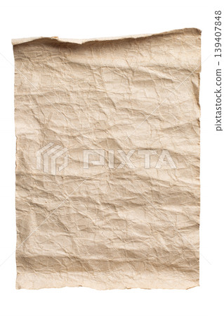 Old brown paper isolated on a white background Old brown paper isolated on a white background 139407848