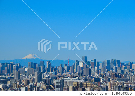 東京城市景觀:摩天大樓、富士山、東京鐵塔、港區 東京城市景觀:摩天大樓、富士山、東京鐵塔、港區 139408099