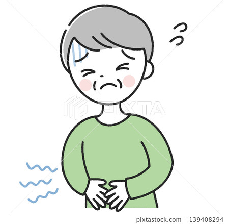 Senior male with stomachache Senior male with stomachache 139408294
