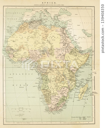 19th-century illustration: Map of Africa 19th-century illustration: Map of Africa 139408350