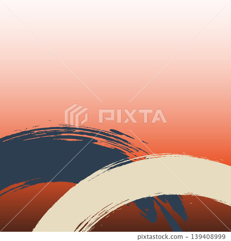 Red gradient and brushstrokes: Vector illustration of a Japanese Edo period-style background. 139408999