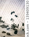 Open Book with Falling Black Letters. Knowledge and Education Concept 139409130