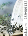 Open Book with Falling Black Letters. Knowledge and Education Concept 139409132