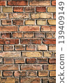Vertical Brick Wall Texture Background. Red Bricks Close Up 139409149