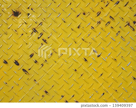 Rusted checkered steel plate/background material Rusted checkered steel plate/background material 139409397