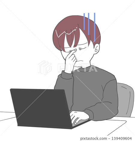 Men who are tired from working from home 139409604