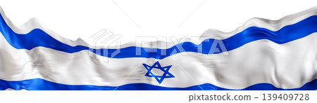 The national flag of Israel is shown on a clear background. The image highlights the blue and white colors along with the Star of David. This flag serves as a footer element The national flag of Israel is shown on a clear background. The image highlights the blue and white colors along with the Star of David. This flag serves as a footer element 139409728