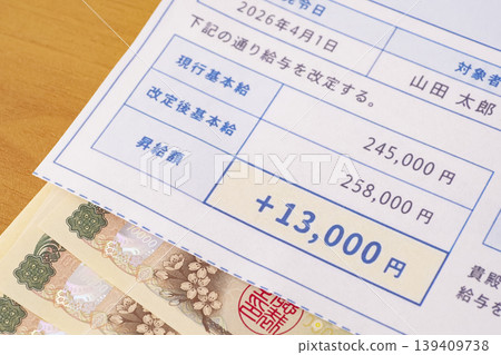 加薪通知和現金 加薪通知和現金 139409738